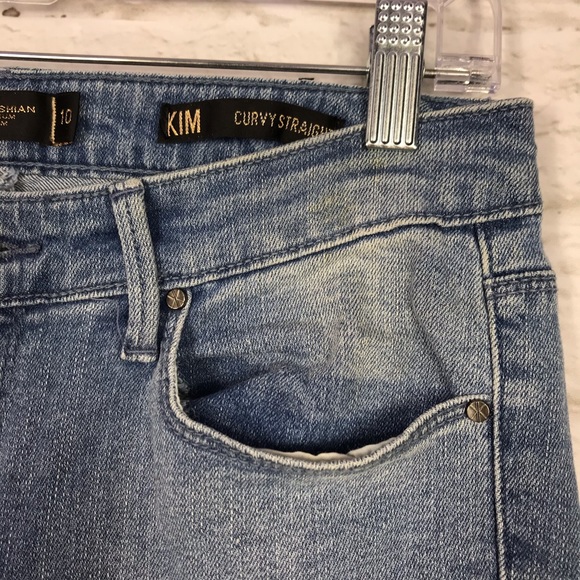 Kardashian Kim Curvy Straight Distressed Jeans 10 - Picture 8 of 8